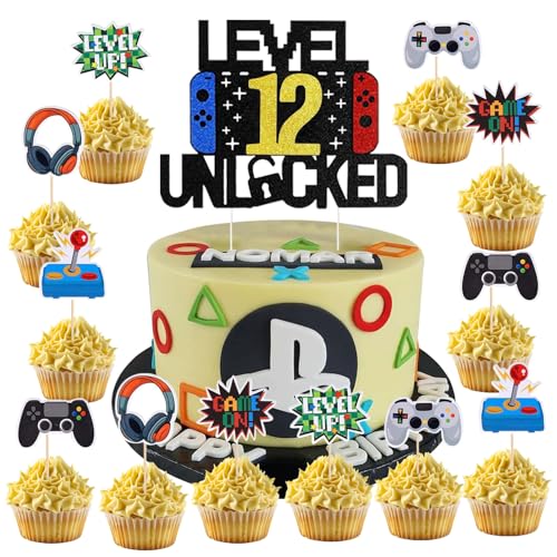 37 Stück Videospiel Tortendeko Geburtstag,12 Jahre alt Party Videospiel Cupcake Topper,Happy Birthday Kuchen Deko, Glitzer Spielkonsolen Thema Torten Deko, Cupcake Topper für Kindergeburtstag Party 37 Stück Videospiel Tortendeko Geburtstag,12 Jahre alt Party Videospiel Cupcake Topper,Happy Birthday Kuchen Deko, Glitzer Spielkonsolen Thema Torten Deko, Cupcake Topper für Kindergeburtstag Party von DaengGeGe