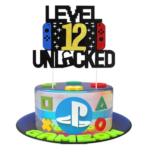 Videospiel Tortendeko Geburtstag,12th Party Videospiel Cupcake Topper, Playstation Tortendeko,Gaming Kuchen Deko, Glitzer Gamer Thema Torten Deko, für 12th Kindergeburtstag Party Videospiel Tortendeko Geburtstag,12th Party Videospiel Cupcake Topper, Playstation Tortendeko,Gaming Kuchen Deko, Glitzer Gamer Thema Torten Deko, für 12th Kindergeburtstag Party von DaengGeGe