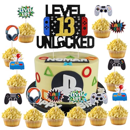 37 Stück Videospiel Tortendeko Geburtstag,13 Jahre alt Party Videospiel Cupcake Topper,Happy Birthday Kuchen Deko, Glitzer Spielkonsolen Thema Torten Deko, Cupcake Topper für Kindergeburtstag Party 37 Stück Videospiel Tortendeko Geburtstag,13 Jahre alt Party Videospiel Cupcake Topper,Happy Birthday Kuchen Deko, Glitzer Spielkonsolen Thema Torten Deko, Cupcake Topper für Kindergeburtstag Party von DaengGeGe