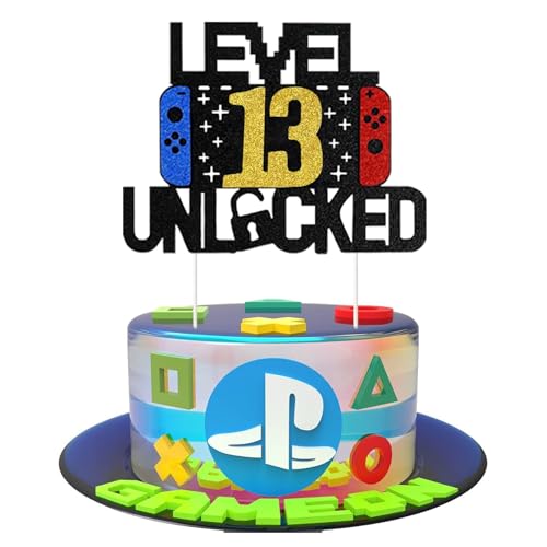Videospiel Tortendeko Geburtstag,13th Party Videospiel Cupcake Topper, Playstation Tortendeko,Gaming Kuchen Deko, Glitzer Gamer Thema Torten Deko, für 13th Kindergeburtstag Party Videospiel Tortendeko Geburtstag,13th Party Videospiel Cupcake Topper, Playstation Tortendeko,Gaming Kuchen Deko, Glitzer Gamer Thema Torten Deko, für 13th Kindergeburtstag Party von DaengGeGe