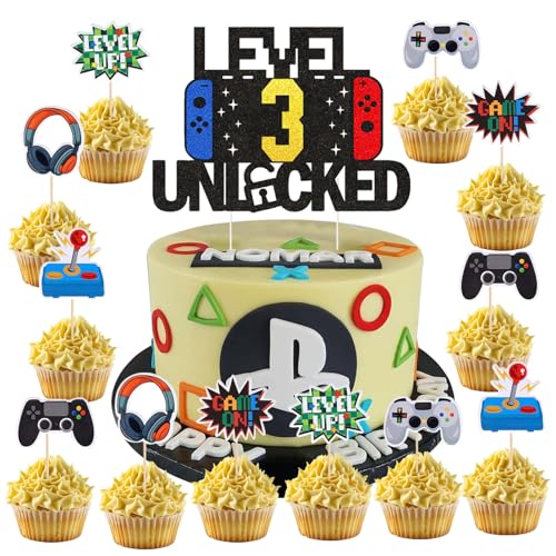 37 Stück Videospiel Tortendeko Geburtstag,3 Jahre alt Party Videospiel Cupcake Topper,Happy Birthday Kuchen Deko, Glitzer Spielkonsolen Thema Torten Deko, Cupcake Topper für Kindergeburtstag Party 37 Stück Videospiel Tortendeko Geburtstag,3 Jahre alt Party Videospiel Cupcake Topper,Happy Birthday Kuchen Deko, Glitzer Spielkonsolen Thema Torten Deko, Cupcake Topper für Kindergeburtstag Party von DaengGeGe