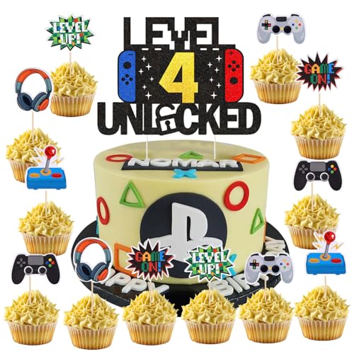 37 Stück Videospiel Tortendeko Geburtstag,4 Jahre alt Party Videospiel Cupcake Topper,Happy Birthday Kuchen Deko, Glitzer Spielkonsolen Thema Torten Deko, Cupcake Topper für Kindergeburtstag Party 37 Stück Videospiel Tortendeko Geburtstag,4 Jahre alt Party Videospiel Cupcake Topper,Happy Birthday Kuchen Deko, Glitzer Spielkonsolen Thema Torten Deko, Cupcake Topper für Kindergeburtstag Party von DaengGeGe