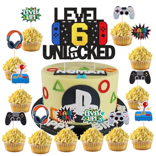 37 Stück Videospiel Tortendeko Geburtstag,6 Jahre alt Party Videospiel Cupcake Topper,Happy Birthday Kuchen Deko, Glitzer Spielkonsolen Thema Torten Deko, Cupcake Topper für Kindergeburtstag Party 37 Stück Videospiel Tortendeko Geburtstag,6 Jahre alt Party Videospiel Cupcake Topper,Happy Birthday Kuchen Deko, Glitzer Spielkonsolen Thema Torten Deko, Cupcake Topper für Kindergeburtstag Party von DaengGeGe