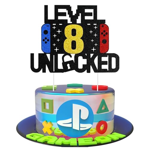 Videospiel Tortendeko Geburtstag,8th Party Videospiel Cupcake Topper, Playstation Tortendeko,Gaming Kuchen Deko, Glitzer Gamer Thema Torten Deko, für 8th Kindergeburtstag Party Videospiel Tortendeko Geburtstag,8th Party Videospiel Cupcake Topper, Playstation Tortendeko,Gaming Kuchen Deko, Glitzer Gamer Thema Torten Deko, für 8th Kindergeburtstag Party von DaengGeGe