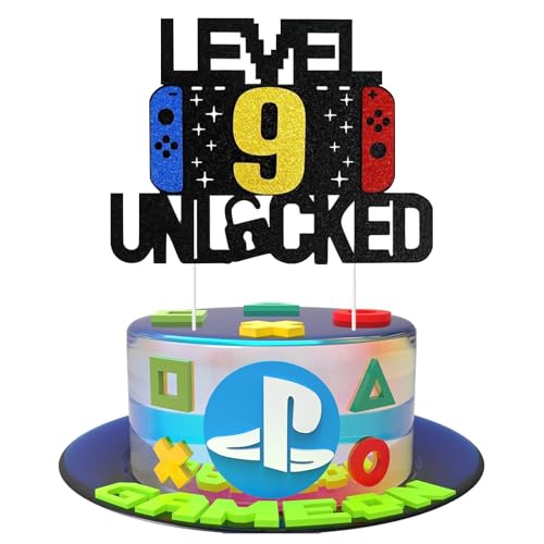 Videospiel Tortendeko Geburtstag,9th Party Videospiel Cupcake Topper, Playstation Tortendeko,Gaming Kuchen Deko, Glitzer Gamer Thema Torten Deko, für 9th Kindergeburtstag Party Videospiel Tortendeko Geburtstag,9th Party Videospiel Cupcake Topper, Playstation Tortendeko,Gaming Kuchen Deko, Glitzer Gamer Thema Torten Deko, für 9th Kindergeburtstag Party von DaengGeGe