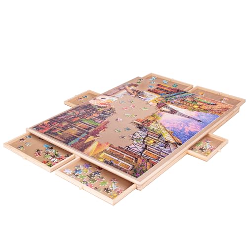DagouColor Puzzletisch mit sechs Schubladen, maximale Kapazität von 1500 Puzzles (ohne Puzzles) von DagouColor