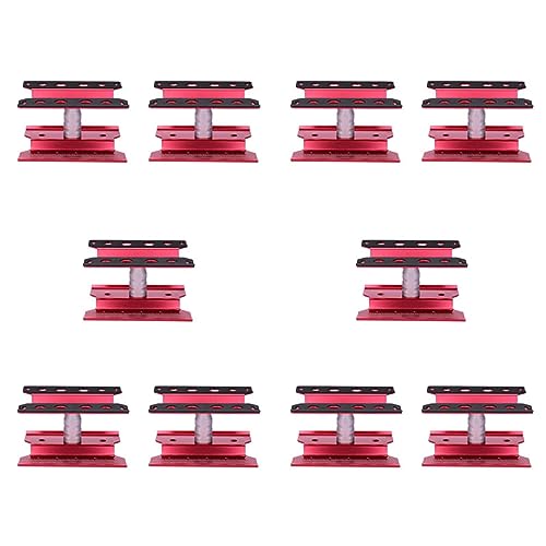 Daijianbin 10X Metall RC Auto Arbeitsplatz Arbeiten Stand Reparatur 360 Grad Drehung für 1/8 1/10 1/12 1/16 Modelle, Rot von Daijianbin