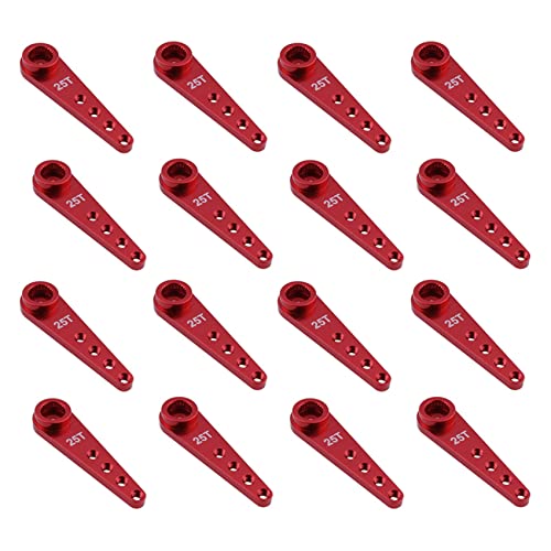 Daijianbin 16 Stuecke 37 mm 25 T Metall Verlängerung Lenkung Servo Arm Horn für RC Auto Raupen Teile, Rot von Daijianbin