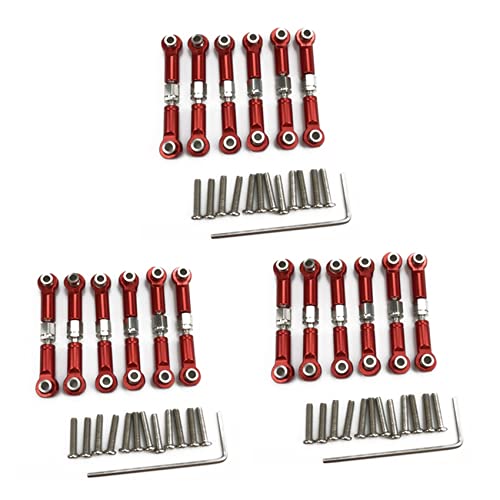 Daijianbin 18 Stücke Einstellbare Metall Gestänge Zug Stange Vorne/Hinten Servo Link für A949 A959 A969 A979 K929 Rot von Daijianbin