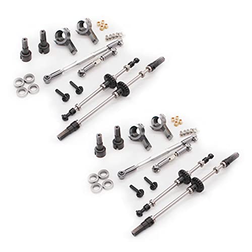 Daijianbin 2X Upgrade Metall Zahnrad Achse für B1 B-1 B14 B-14 B24 B-24 C14 C14 C24 C24 RC Auto Teile Metall Front Achs Getriebe Zugstange Servo Zugstange, Vorne + Hinten von Daijianbin