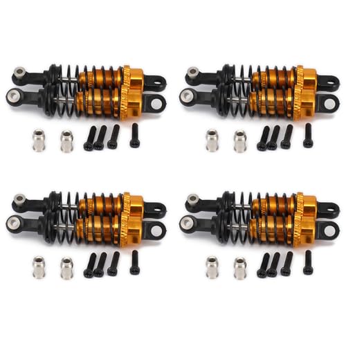 Daijianbin 8 StüCke ÖL Einstellbare 65Mm StoßDäMpfer DäMpfer für Rc Auto 1/18 A959 A969 A979 K929, Gelb von Daijianbin