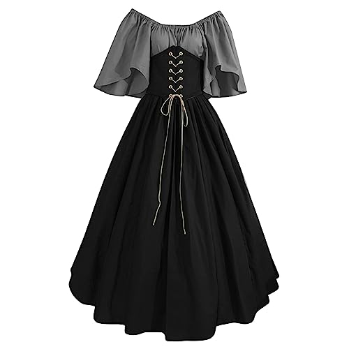 Mittelalter Kleid Damen Renaissance Retro Partykleid Mittelalter Kostüme Damen Gothic Kleider Halloween Karneval Kostüm Vintage Maxikleid Für Halloween Karneval Boho Kleidung Corsage Poncho Korsett Mittelalter Kleid Damen Renaissance Retro Partykleid Mittelalter Kostüme Damen Gothic Kleider Halloween Karneval Kostüm Vintage Maxikleid Für Halloween Karneval Boho Kleidung Corsage Poncho Korsett von Daikascbny