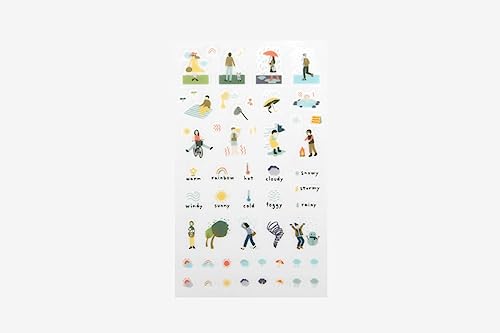 Dailylike Aufkleber PVC Daily Sticker Weather Formen und Designs sortiert 9 x 18,5 cm. von Dailylike