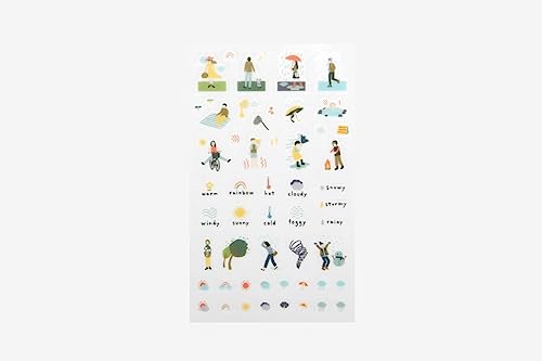 Dailylike Aufkleber PVC Daily Sticker Weather Formen und Designs sortiert 9 x 18,5 cm. von Dailylike
