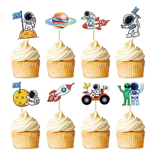 Daimay 32 Stück Astronauten Tortendeko Astronaut Kuchen Topper Weltraum Cupcake Toppers Planeten Geburtstag Kuchen Raketen Cupcake Dekoration für Weltraum Planeten Geburtstag Kinder Planet Party Daimay 32 Stück Astronauten Tortendeko Astronaut Kuchen Topper Weltraum Cupcake Toppers Planeten Geburtstag Kuchen Raketen Cupcake Dekoration für Weltraum Planeten Geburtstag Kinder Planet Party von Daimay