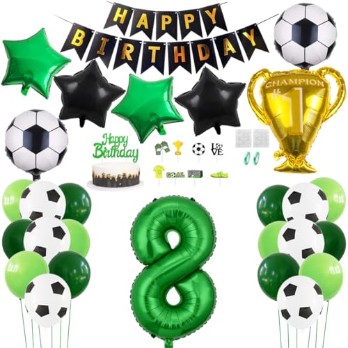 Daimay Fußball Luftballon 8 Jahre Geburtstag Deko Fussball Party Geburtstagsfeier Ballon Zubehör Set Grün Fußball Thema Party Happy Birthday Banner Fussball Tortendeko für Kinder Jungen Fußballfans Daimay Fußball Luftballon 8 Jahre Geburtstag Deko Fussball Party Geburtstagsfeier Ballon Zubehör Set Grün Fußball Thema Party Happy Birthday Banner Fussball Tortendeko für Kinder Jungen Fußballfans von Daimay