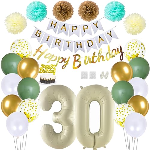 Daimay 30 Geburtstag Deko Frauen Mann Grün Beige Geburtstag Luftballon Dekoration Gold Weiß Party Deco Happy Birthday Girlande 30 Jahr Geburtstagdeko Ballons Pompons Konfetti Luftballons Tortenaufsatz Daimay 30 Geburtstag Deko Frauen Mann Grün Beige Geburtstag Luftballon Dekoration Gold Weiß Party Deco Happy Birthday Girlande 30 Jahr Geburtstagdeko Ballons Pompons Konfetti Luftballons Tortenaufsatz von Daimay