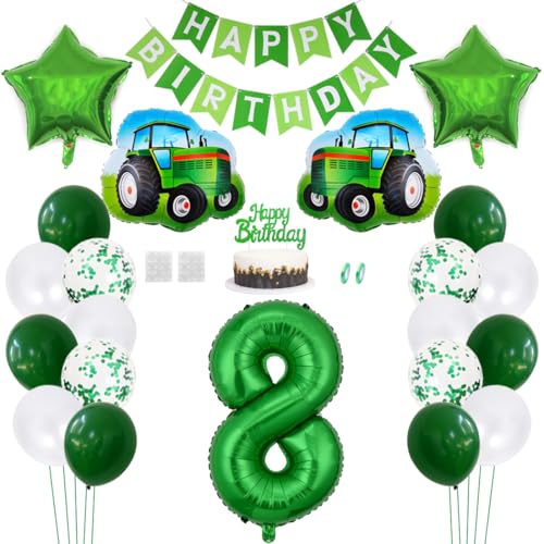 Daimay Traktor Geburtstag Deko 8 Jahre Auto Foil Balloon Happy Birthday Banner Trecker Luftballons Bauernhof Geburtstagsdeko Grün Folienballon Traktor Bagger Tortendeko für Jungen Party Dekoration Daimay Traktor Geburtstag Deko 8 Jahre Auto Foil Balloon Happy Birthday Banner Trecker Luftballons Bauernhof Geburtstagsdeko Grün Folienballon Traktor Bagger Tortendeko für Jungen Party Dekoration von Daimay