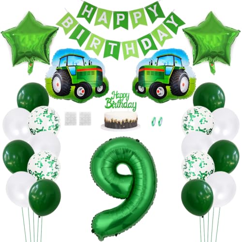 Daimay Traktor Geburtstag Deko 9 Jahre Auto Foil Balloon Happy Birthday Banner Trecker Luftballons Bauernhof Geburtstagsdeko Grün Folienballon Traktor Bagger Tortendeko für Jungen Party Dekoration Daimay Traktor Geburtstag Deko 9 Jahre Auto Foil Balloon Happy Birthday Banner Trecker Luftballons Bauernhof Geburtstagsdeko Grün Folienballon Traktor Bagger Tortendeko für Jungen Party Dekoration von Daimay