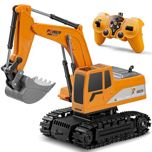 Daioller Ferngesteuerter Bagger für Kinder, Escavatore Telecomandato,RC Bagger mit Metall Schulterpolster, hydraulischer Bagger für Kinder mit Lichtern und Geräuschen, 6-Kanal-Sandbagger Daioller Ferngesteuerter Bagger für Kinder, Escavatore Telecomandato,RC Bagger mit Metall Schulterpolster, hydraulischer Bagger für Kinder mit Lichtern und Geräuschen, 6-Kanal-Sandbagger von Daioller