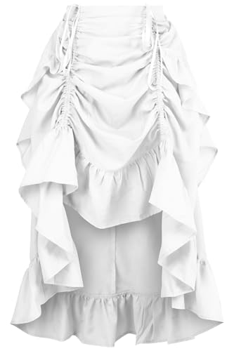 Daisy corsets Damen Rock aus Krepp, hoher niedriger Rock, Kordelzug, Bustle, Western-Cowgirl-Mode, Kostüm, Halloween, Weiss/opulenter Garten, 38-44 Plus Daisy corsets Damen Rock aus Krepp, hoher niedriger Rock, Kordelzug, Bustle, Western-Cowgirl-Mode, Kostüm, Halloween, Weiss/opulenter Garten, 38-44 Plus von Daisy Corsets