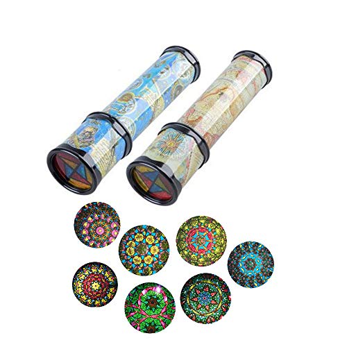 Daity Finsink 2pcs Kaleidoskop Polygonales Spiegelspielzeug Lernspielzeug Kinder Dekompressionsspielzeug Drehbar von Daity