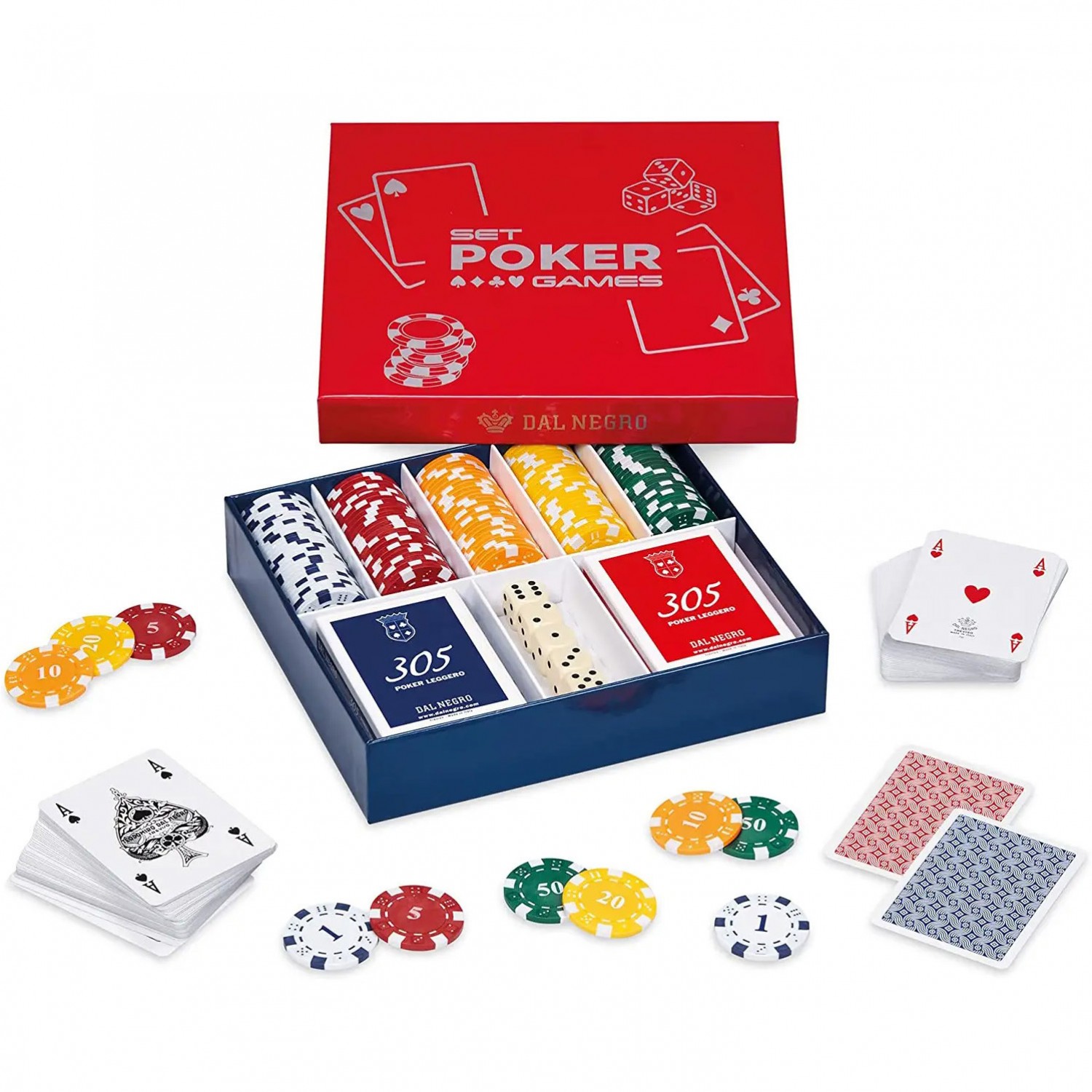 Carte da Gioco Dal Negro Set Poker Games 125 Fiches con Valore Carte da Gioco Dal Negro Set Poker Games 125 Fiches con Valore von Dal Negro