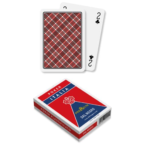 Dal Negro Poker-Blumenstrauß Italien, aus Duplex-Karton, 55 Karten mit Jolly, Rückseite rot, Made in Italy von Dal Negro