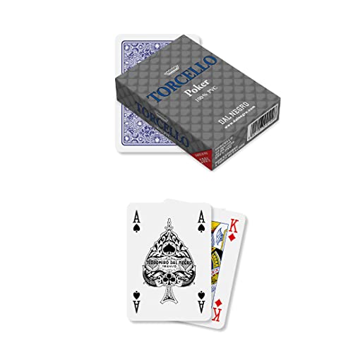 Dal Negro 24102 – Pokerspielkarten Torcello, mit Einzel-Etui, Blau von Dal Negro