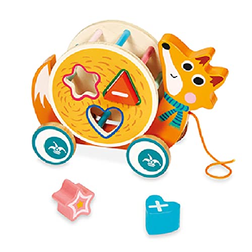 Dal Negro - Aky la Fuchs, Holzspielzeug mit geometrischen Formen, geeignet für Kinder ab 18 Monaten. von Dal Negro