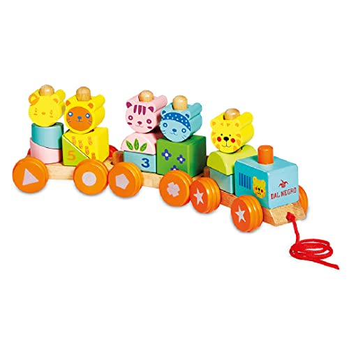 Dal Negro - Happy Train, Zug aus Holz aus vielen Stücken zum Stapeln und Rollen für den ersten Schritt, geeignet für Kinder ab 12 Monaten. Dal Negro - Happy Train, Zug aus Holz aus vielen Stücken zum Stapeln und Rollen für den ersten Schritt, geeignet für Kinder ab 12 Monaten. von Dal Negro
