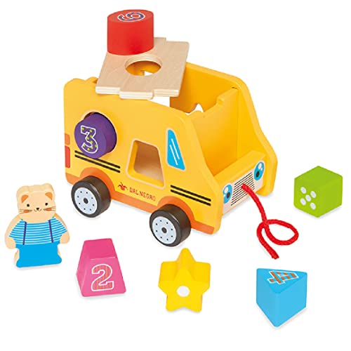 Dal Negro - Shape Bus, Schiebespielzeug mit geometrischen Formen, geeignet für Kinder ab 24 Monaten von Dal Negro