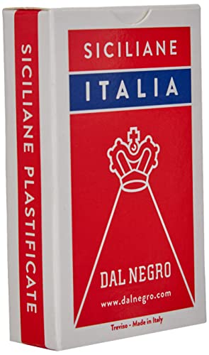 Dal Negro 10072 - Siziliane Italien regionale Spielkarten, Federmäppchen rot, 3 anni to 99 anni von Dal Negro