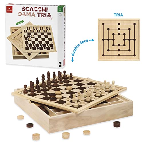 Dal Negro 3 Game Compendium by Chess, Draughts and 9 Men's Morris, 36cm Dal Negro 3 Game Compendium by Chess, Draughts and 9 Men's Morris, 36cm von Dal Negro