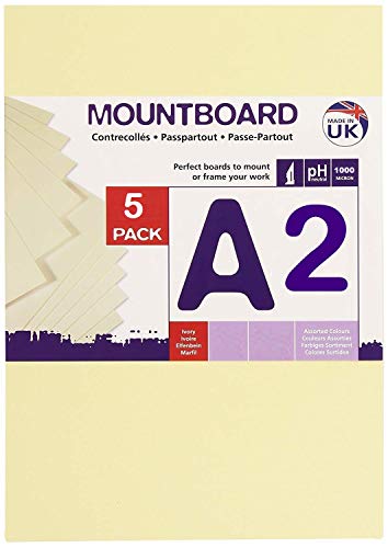 Daler Rowney Graduate A2-Passepartout, 5er-Packung, elfenbeinfarben, 329205030 von Daler Rowney