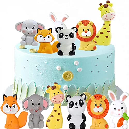 Dalettu 6 Stück Animal Geburtstag Kuchen Dekoration, Jungle Tortendeko Zoo Safari Cupcake Topper, Tiere Kindergeburtstag Deko Torte, Dschungel Kuchendeko für Kinder Geburtstag Baby Dusche Weihnachten von Dalettu