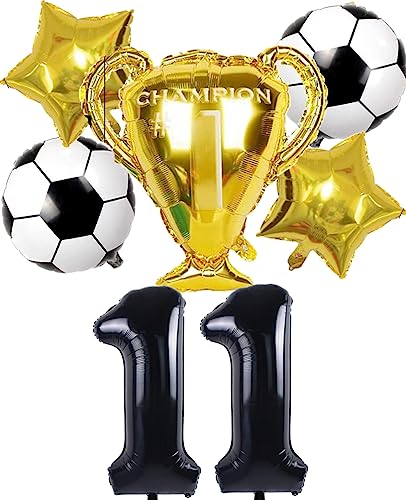 Dalettu Fußball 11. Geburtstag Deko Junge, Luftballons Fußball Geburtstagsdeko 11 Jahre Kinder, Schwarz Riesen Folienballon Zahlen 11, Fußball Thema 11 Jahr Kindergeburtstag Party Deko Luftballons Dalettu Fußball 11. Geburtstag Deko Junge, Luftballons Fußball Geburtstagsdeko 11 Jahre Kinder, Schwarz Riesen Folienballon Zahlen 11, Fußball Thema 11 Jahr Kindergeburtstag Party Deko Luftballons von Dalettu