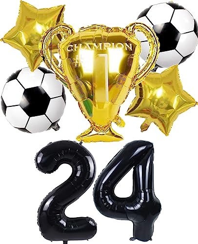 Dalettu Fußball 24. Geburtstag Deko Jahre Mann, Luftballons Fußball Geburtstagsdeko 24 Jahre Männer, Schwarz Riesen Folienballon Zahlen 24, Fußball Thema 24 Jahr Jahre Mann Party Deko Luftballons Dalettu Fußball 24. Geburtstag Deko Jahre Mann, Luftballons Fußball Geburtstagsdeko 24 Jahre Männer, Schwarz Riesen Folienballon Zahlen 24, Fußball Thema 24 Jahr Jahre Mann Party Deko Luftballons von Dalettu