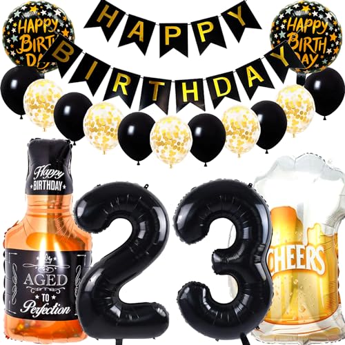 Dalettu Geburtstagsdeko 23 Jahre Mann Frau, Luftballon 23. Geburtstag Deko Männer, Folienballon Whiskey Bierglas Deko, Helium Ballon Weinflasche Bier für 23. Geburtstag Manner Party Dekoration Dalettu Geburtstagsdeko 23 Jahre Mann Frau, Luftballon 23. Geburtstag Deko Männer, Folienballon Whiskey Bierglas Deko, Helium Ballon Weinflasche Bier für 23. Geburtstag Manner Party Dekoration von Dalettu