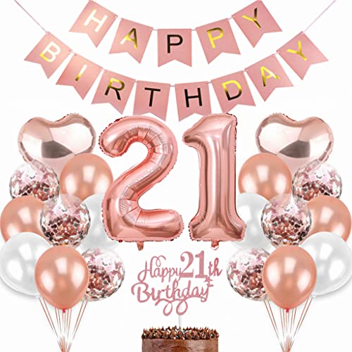Dalettu Deko 21. Geburtstag Frau, Ballon 21. Geburtstag Deko Frauen, Geburtstagsdeko 21 Jahre Frau, Rosegold Tortendeko Geburtstag 21. Frau, Happy Birthday Banner Deko 21 Geburtstag Frauen Dalettu Deko 21. Geburtstag Frau, Ballon 21. Geburtstag Deko Frauen, Geburtstagsdeko 21 Jahre Frau, Rosegold Tortendeko Geburtstag 21. Frau, Happy Birthday Banner Deko 21 Geburtstag Frauen von Dalettu