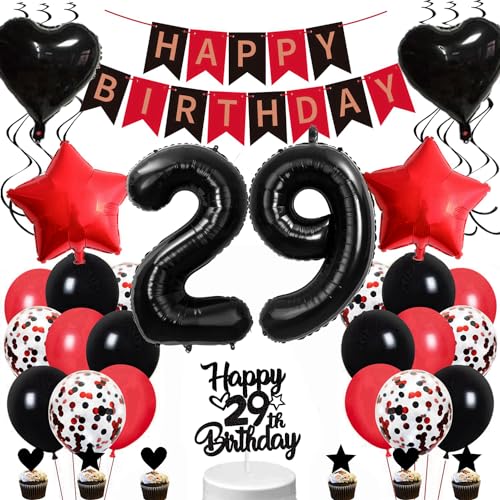 Dalettu Luftballon 29. Geburtstag Deko Mann, Schwarz Rot Geburtstagsdeko 29 Jahre Manner, Folienballon 29 Jahre Geburtstag Dekoration, Deko 29. Geburtstag Mann Frau, Tortendeko 29. Geburtstag Mann Dalettu Luftballon 29. Geburtstag Deko Mann, Schwarz Rot Geburtstagsdeko 29 Jahre Manner, Folienballon 29 Jahre Geburtstag Dekoration, Deko 29. Geburtstag Mann Frau, Tortendeko 29. Geburtstag Mann von Dalettu