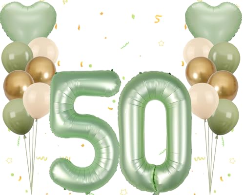 Dalettu Luftballon 50. Geburtstag Frauen Deko, Ballons Sternenhimmel Zahl 50 Luftballon, Latexballons HellRosa Blau Lila Nummer 50 Herz Folienballon für Männer Frauen 50. Geburtstag Party Deko von Dalettu