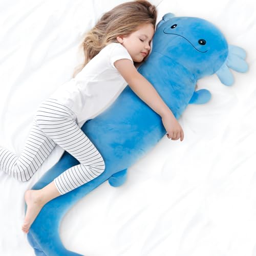 Dalmao 120cm Riesen Axolotl Plüsch Gefülltes Tier, Große Blau Axolotl -Kissen -Kissenspielzeug im Dunklen, Riesigen Schlaftkissen für Kinder, Geburtstag, Ostern Dalmao 120cm Riesen Axolotl Plüsch Gefülltes Tier, Große Blau Axolotl -Kissen -Kissenspielzeug im Dunklen, Riesigen Schlaftkissen für Kinder, Geburtstag, Ostern von Dalmao