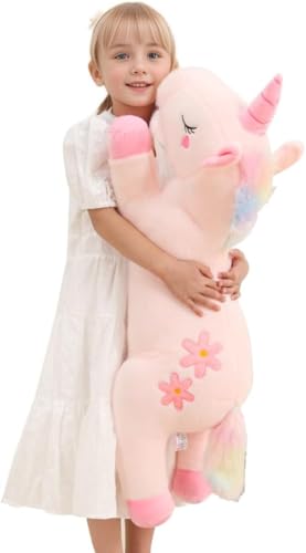 Dalmao 80cm Riesiges Einhorn Plüschtier, Rosa Einhorn Umarmung Kissen Lendenwirbelkissen, Einhorn Körper Kissen für Kinder Jungen und Mädchen Geburtstage, Ostern Dalmao 80cm Riesiges Einhorn Plüschtier, Rosa Einhorn Umarmung Kissen Lendenwirbelkissen, Einhorn Körper Kissen für Kinder Jungen und Mädchen Geburtstage, Ostern von Dalmao