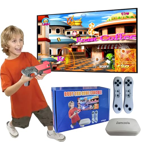 Damcoola Spielkonsole mit 900+ Spielen,Handheld Retro Videospielkonsole für Kinder& Erwachsene,20+ AR Gun Spiel,TV Plug& Play,Weihnachts Geburtstag Spielzeug Geschenk für Jungen& Mädchen Alter 3 + von Damcoola