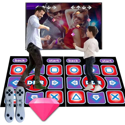 Damcoola Geeignet für Kinder Erwachsene Dual Purpose Tanzmatte mit TV-Link für Übung und Spiele, Plug and Play, Kinder Übung und Spiele Tanzmatte, Geschenk für Jungen und Mädchen Bot. von Damcoola