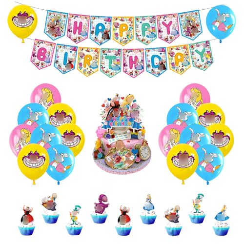 Damoff Cartoon Bunt (Multicolored) Geburtstag Luftballons Deko Pack mit Kuchentopper und Girlande Damoff Cartoon Bunt (Multicolored) Geburtstag Luftballons Deko Pack mit Kuchentopper und Girlande von Damoff