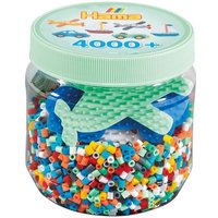 Hama 2053 - Dose mit 4000 Midi-Bügelperlen & Stiftplatten (Auto/Segelboot/Flugzeug) von Dan Import