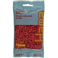 Hama 207-114 - Bügelperlen Midi, ca. 1000 Perlen in Kirschrot von Dan Import