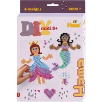 Hama 3453 - Geschenkpackung Prinzessin & Meerjungfrau mit Stiftplatte und ca. 2000 Midi-Bügelperlen und Zubehör von Dan Import